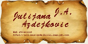 Julijana Azdejković vizit kartica